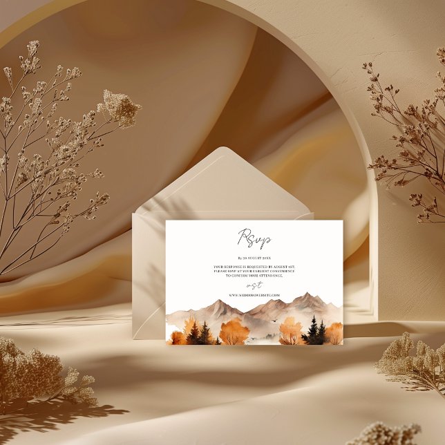 Carte Rsvp De Mariage Automne Montagne (Créateur téléchargé)