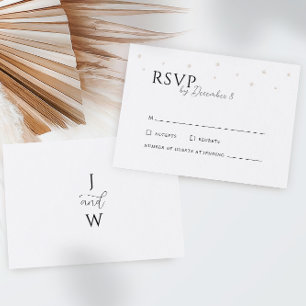 Carte RSVP de mariage aux perles blanches