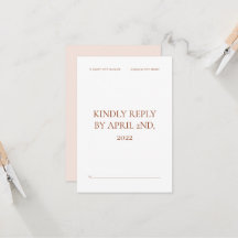 Carte RSVP de mariage avec déclaration en gras