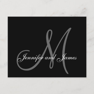 Carte RSVP de mariage avec monogramme et noms de r