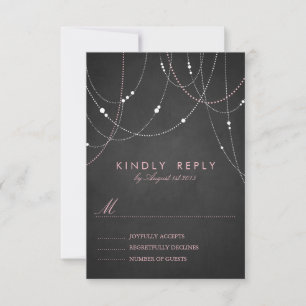 Carte RSVP de mariage avec tableau de bord rose