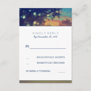 Carte RSVP de mariage avec un arbre de marine