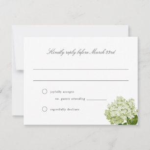 Carte RSVP de mariage blanc Hydrangea Grand-millén