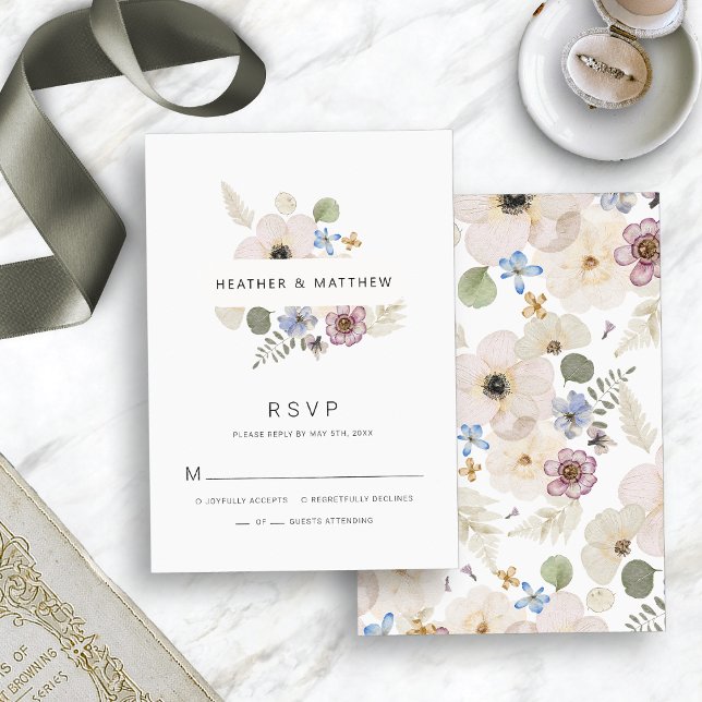 Carte RSVP de mariage Boho moderne (Modern Boho Floral Wedding RSVP Card by Painted Paperie
)