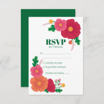 Carte RSVP de mariage Bold Blooms