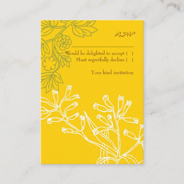 Carte RSVP de mariage Botanica (Fern Green) (Devant)