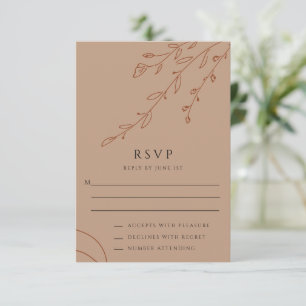 Carte RSVP de mariage botanique beige