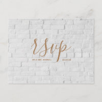 Carte Rsvp de mariage | Carte postale Script en br