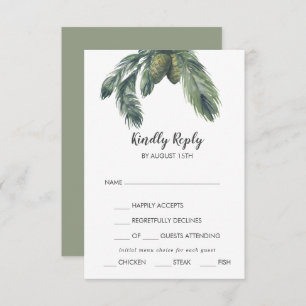 Carte RSVP de mariage Choix de menu de verdure d'h
