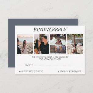 Carte RSVP de mariage Collage de photos personnali