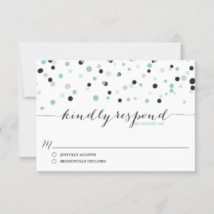 Carte RSVP de mariage Confetti de la Monnaie de Pr
