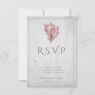 Carte RSVP de mariage Coque rose