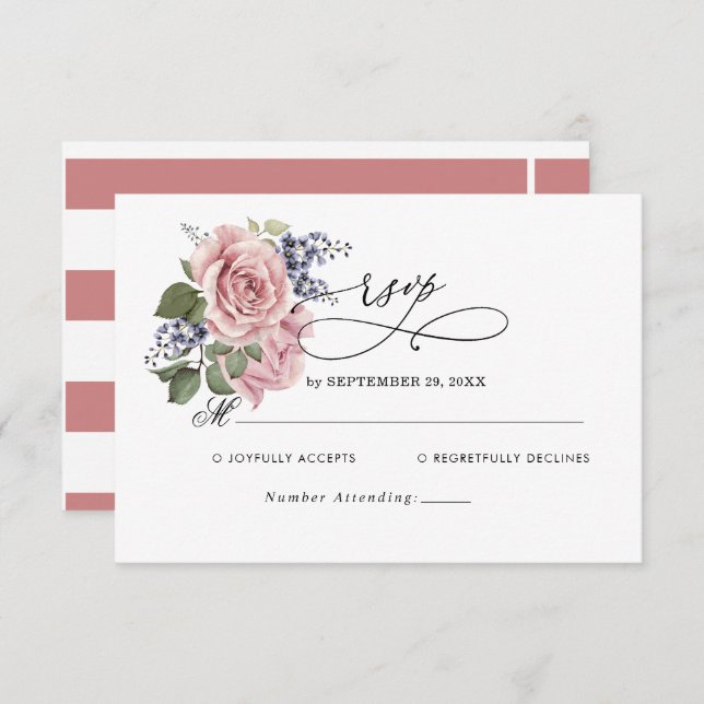 Carte RSVP de mariage de base (Devant / Derrière)