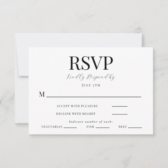 Carte RSVP de Mariage de Calligraphie moderne (Devant)