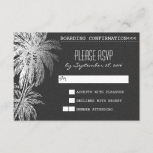 Carte RSVP de mariage de destination Chalkboard no