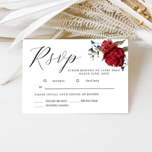 Carte RSVP de mariage de fleurs d'aquarelle de la