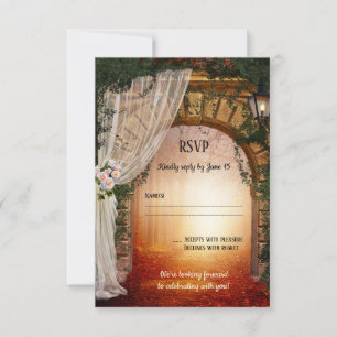 Carte RSVP de mariage de jardin ou de forêt enchan