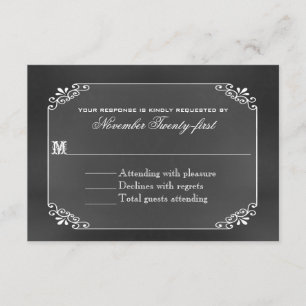 Carte RSVP de mariage de la carte à mâcher typogra