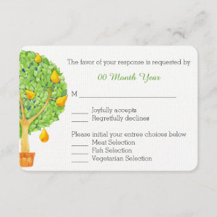 Carte RSVP de mariage de l'arbre à poires