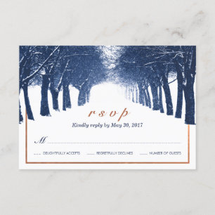Carte RSVP de mariage de l'avenue des Arbres d'hiv