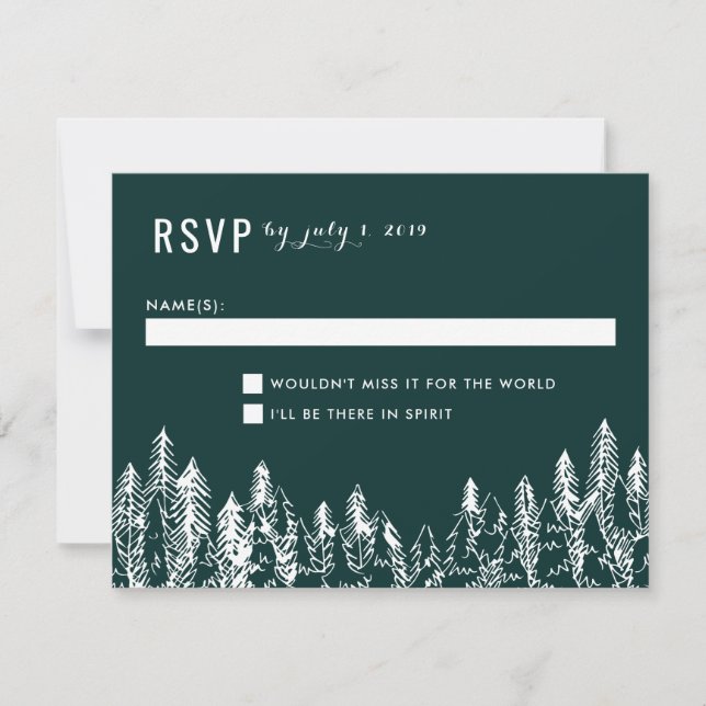 Carte RSVP de mariage de montagne (Devant)