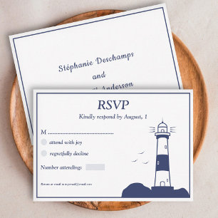 Carte RSVP de mariage de phare