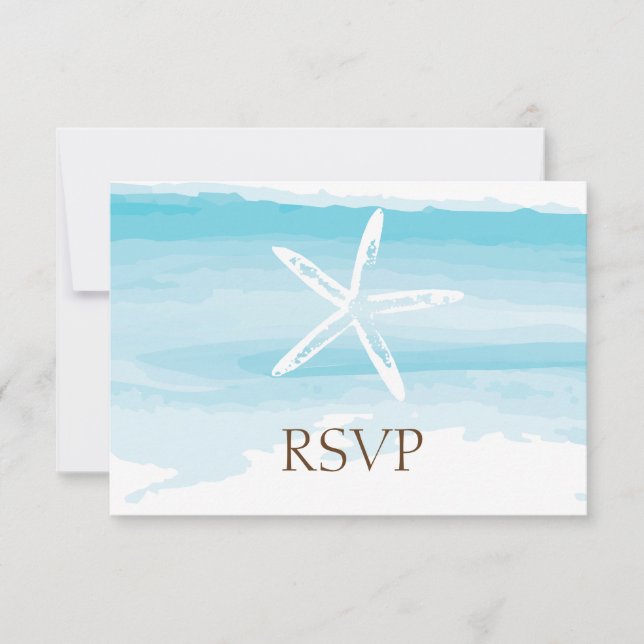 Carte RSVP de mariage de plage (Devant)