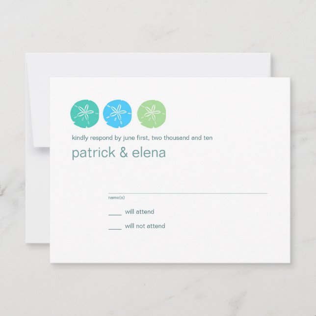 Carte RSVP de mariage de plage (Devant)