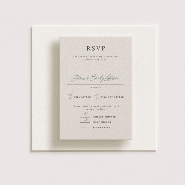 Carte RSVP de Mariage de Portrait Formel Parker (Créateur téléchargé)