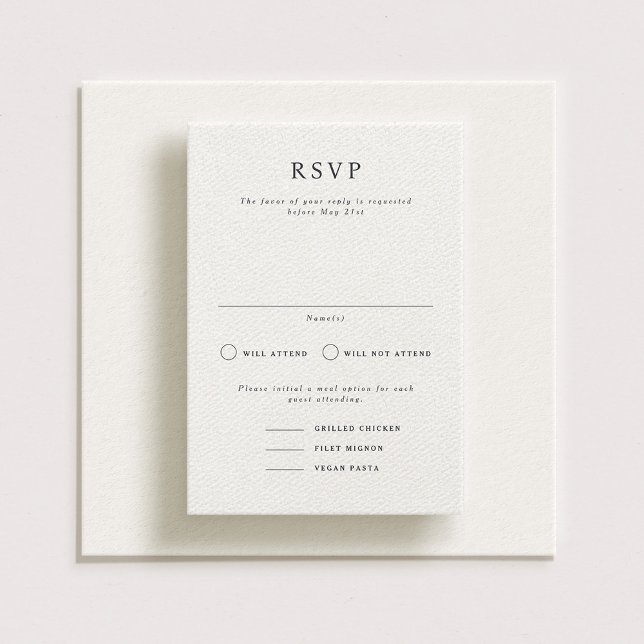 Carte RSVP de Mariage de Portrait Formel Parker (Créateur téléchargé)