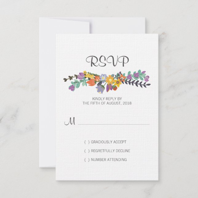 Carte RSVP de mariage de printemps florales brilla (Devant)