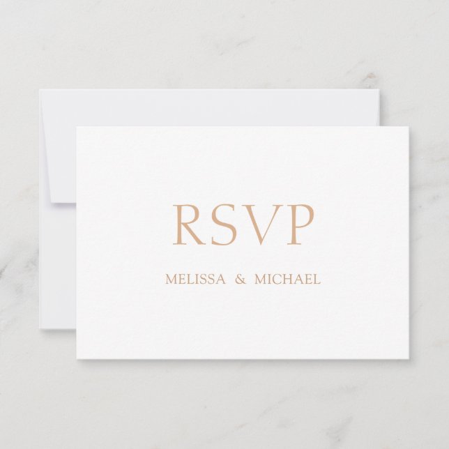 Carte RSVP de mariage de script formel minimal mod (Devant)