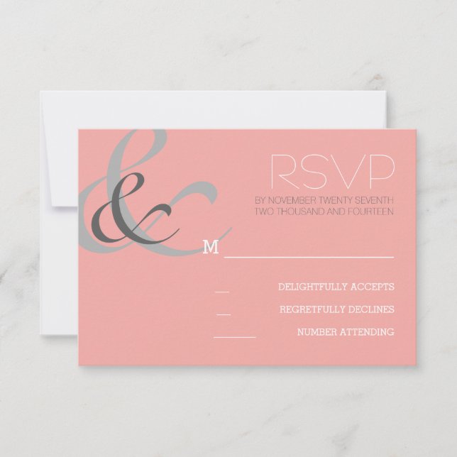 Carte RSVP de mariage de typographie moderne (Devant)