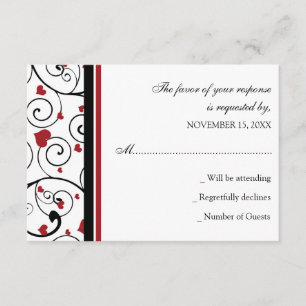 Carte RSVP de mariage de Valentine