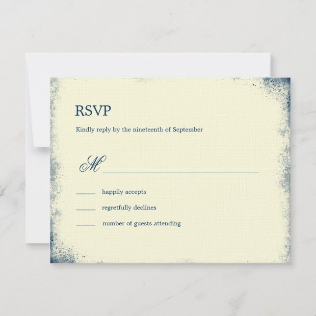 Carte RSVP de mariage de vignoble rustique - Marin (Devant)