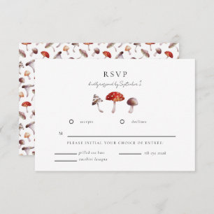 Carte RSVP de mariage des champignons enchantés