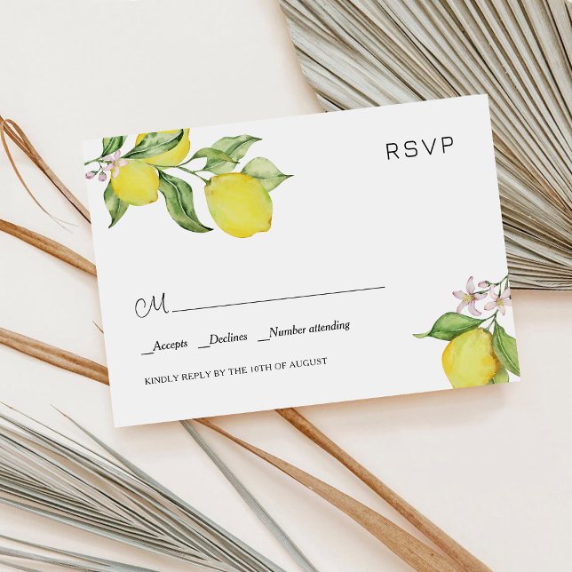 Carte RSVP de mariage des citrons d'été (Créateur téléchargé)