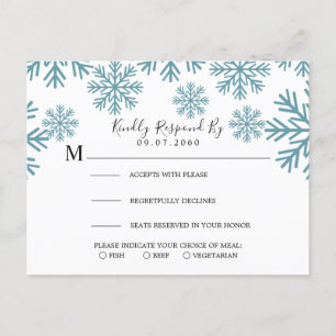 Carte RSVP de mariage des flocons de neige