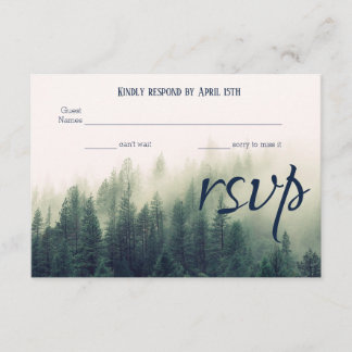 Carte RSVP de mariage des pins d'hiver