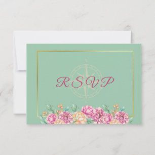 Carte RSVP de mariage des pivoines aquarelle