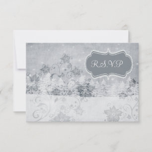 carte rsvp de mariage d'hiver standard 3,5 x 5