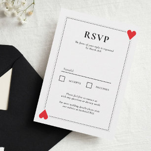 Carte RSVP de mariage du casino