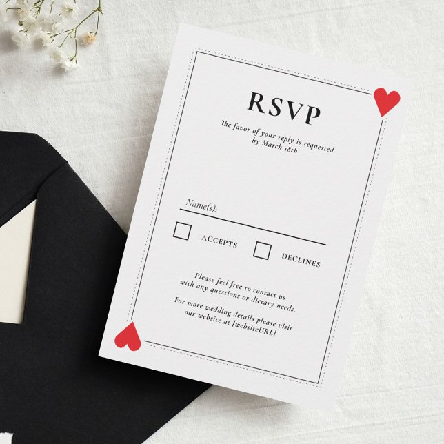 Carte RSVP de mariage du casino (Créateur téléchargé)