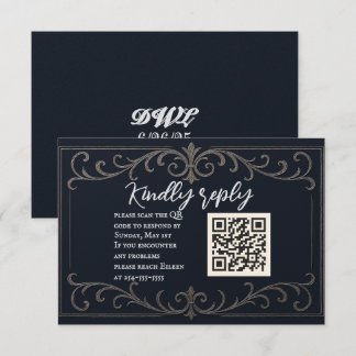 Carte RSVP de mariage du code QR nuptial de la Mar