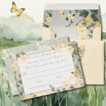 Carte RSVP de mariage du Fleur sauvage de montagne