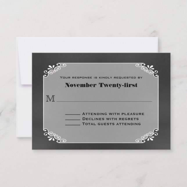 Carte RSVP de mariage du plateau Vintage rustique (Devant)