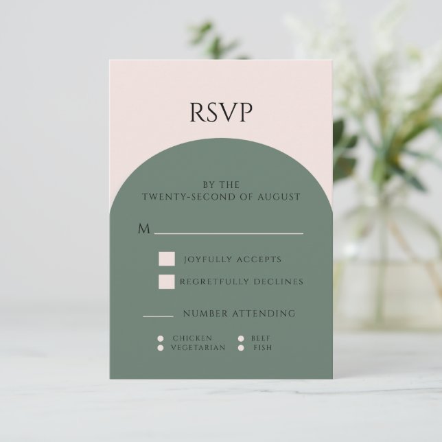 CARTE RSVP DE MARIAGE EARTH TONE ARCH (Debout devant)