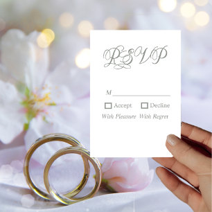 Carte RSVP de mariage écologique Sage moderne