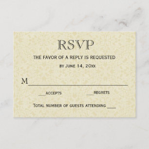 Carte RSVP de mariage / Ecru Lace