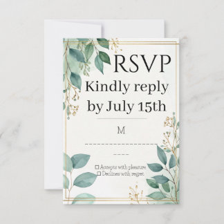 Carte RSVP de mariage élégante